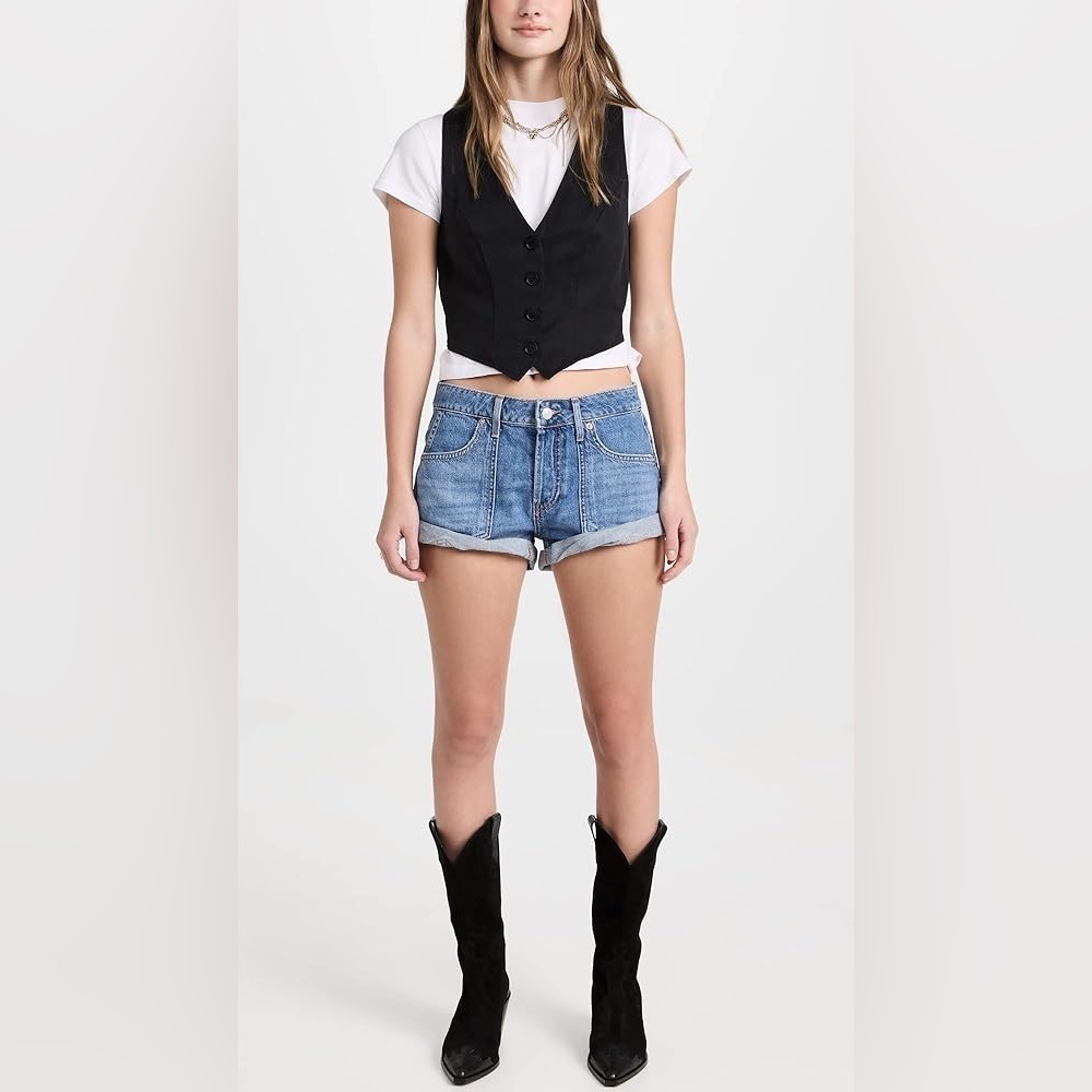 Free People We The Free Beginner's Luck Low Rise Slouch Shorts Size 31 NWT